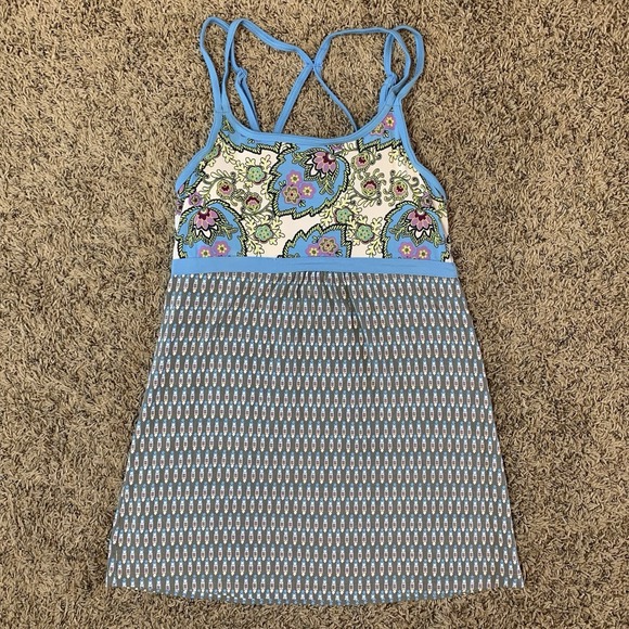 Athleta Tops - Athleta Bolinas Cami Tunic Womens Small Blue Paisley Athleisure 306011